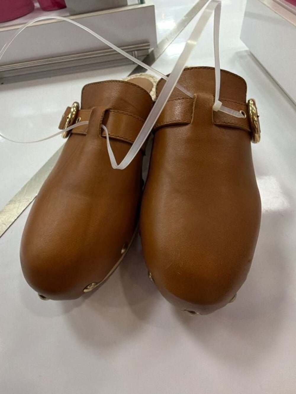 See By Chloe Buckle Leather Espadrille Platform Clogs